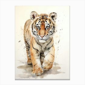 Tiger Illustration Drawing Watercolour 1 Canvas Print
