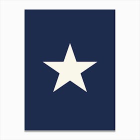 Star Navy Blue Newspaper Canvas Print