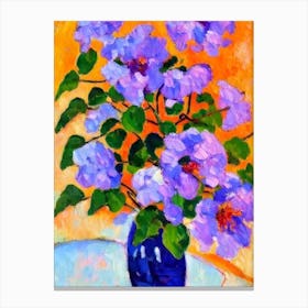 Jacaranda Floral Abstract Block Colour 1 Flower Canvas Print