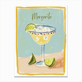 Margarita Cocktail Drink Art Kitchen Limes Canvas Print