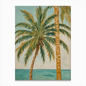 Palm Trees At The Beach Canvas Print