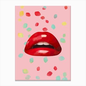 Lips (pink) Canvas Print