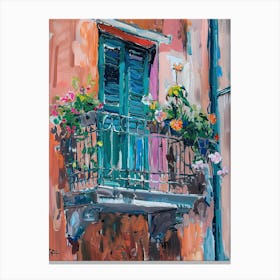 Balcony Painting In Genoa 2 Canvas Print