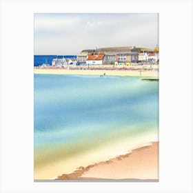 Weymouth Beach, Dorset Watercolour Canvas Print