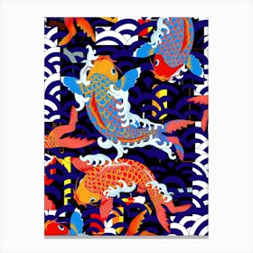 Koi Fish Traditional Japanese Art Canvas Print