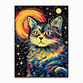 Nebula Clawmatrix, Psychedelic Cats series Canvas Print