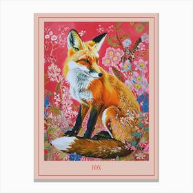 Floral Animal Painting Fox 1 Poster Canvas Print