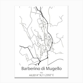 Barberino Di Mugello,Italy Minimalist Map Canvas Print