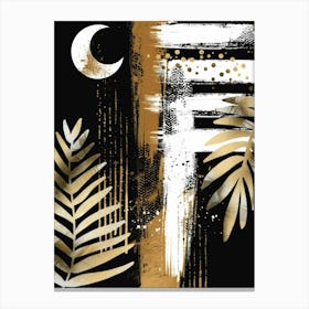 Gold And Black Abstract Painting 60 Canvas Print