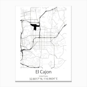 El Cajon,United States Minimalist Map Canvas Print