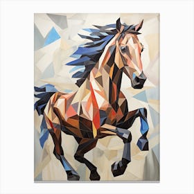 Horse Painting In The Style Of Cubism 3 Canvas Print