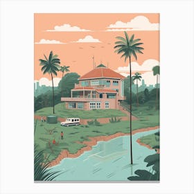 Abidjan Cote D'Ivoire Travel Illustration 1 Canvas Print