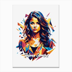 Selena Gomez 01 Portrait Music Icon WPAP Pop Art Style Canvas Print