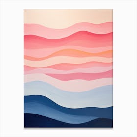 Pink And Blue Waves Canvas Print