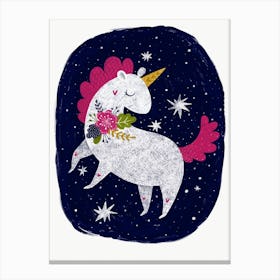 Unicorn Night Sky Canvas Print