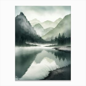 Misty Lake Canvas Print