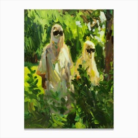 Two Women In White 1 Canvas Print