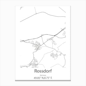 Rossdorf,Germany Minimalist Map Canvas Print