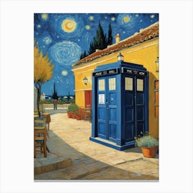 Tardis On The Terrace At Arles - Van Gogh inspired Art Print 10 Canvas Print