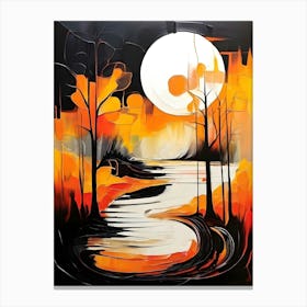 Full Moon In The Forest 3 Canvas Print