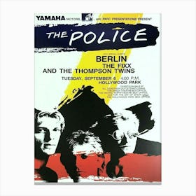 The Police, Berlin, Thompson Twins – 1983 Hollywood Park Concert Poster Canvas Print