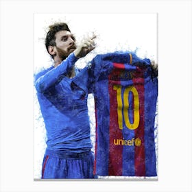 Lionel Messi Barcelona Painting Canvas Print