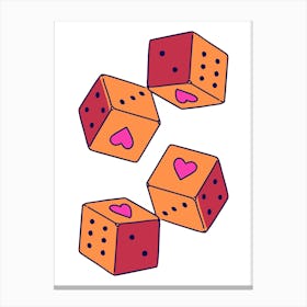 Heart Dice Vector Illustration Canvas Print