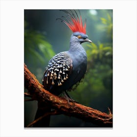 Tropical Elegance: Crowned Pigeon Wall Poster Canvas Print