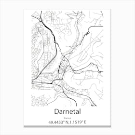 Darnetal,France Minimalist Map Canvas Print