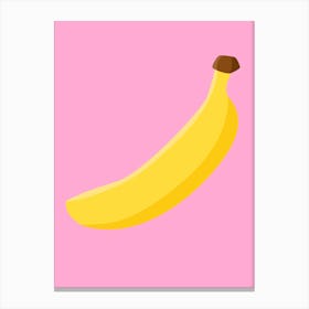 Banana On A Pink Background Print Canvas Print