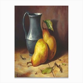 Pears And Pitcher Canvas Print