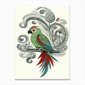 Sunny Parrot In The City Canvas Print