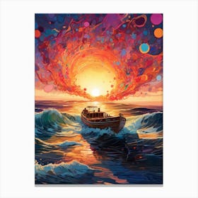 Sunset Boat Canvas Print