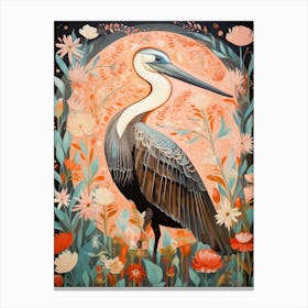 Brown Pelican 1 Detailed Bird Painting Canvas Print