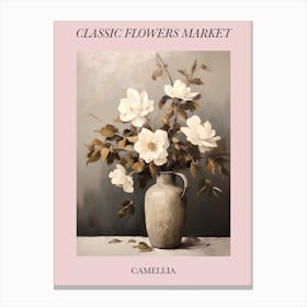 Classic Flowers Market Camellia Floral Poster 4 Canvas Print