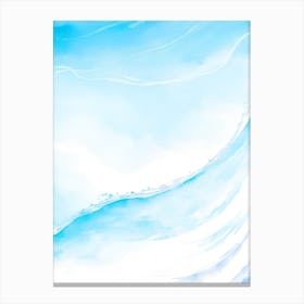 Blue Ocean Wave Watercolor Vertical Composition 6 Canvas Print