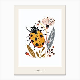 Colourful Insect Illustration Ladybug 19 Poster Canvas Print