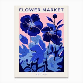 Blue Flower Market Poster Petunia 4 Canvas Print