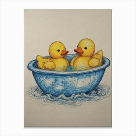 Ducks In A Tub Canvas Print