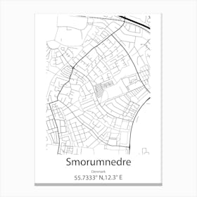 Smorumnedre,Denmark Minimalist Map Canvas Print