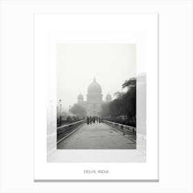 Poster Of Delhi, India, Black And White Old Photo 4 Canvas Print