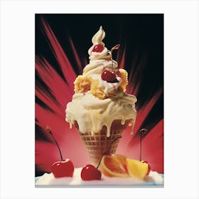 Ice Cream Explosion Retro Photography Style 3 Canvas Print