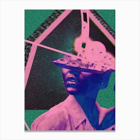 Afrofuturist collage African art comic space trippy surrealist Canvas Print