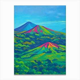 Arenal Volcano National Park Costa Rica Blue Oil Painting 1  Canvas Print