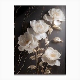 White Peonies Canvas Print