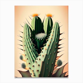 Devil S Tongue Cactus Neutral Abstract Canvas Print