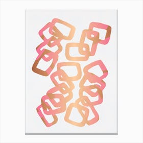 Gold Pink Rectangle Chain Canvas Print