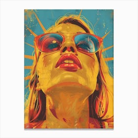 Girl In Sunglasses Canvas Print