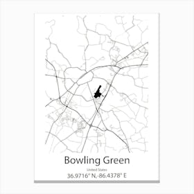 Bowling Green,United States Minimalist Map 1 Canvas Print