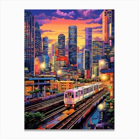 Bangkok Pixel Art 4 Canvas Print
